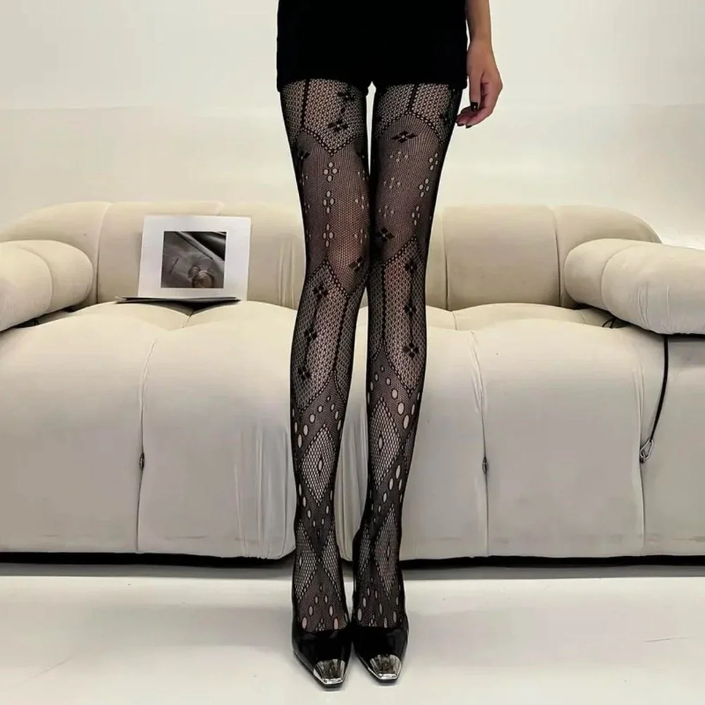Women's Black Fishnet Tights Sheer Mesh Pantyhose Fashionable Stockings One Size